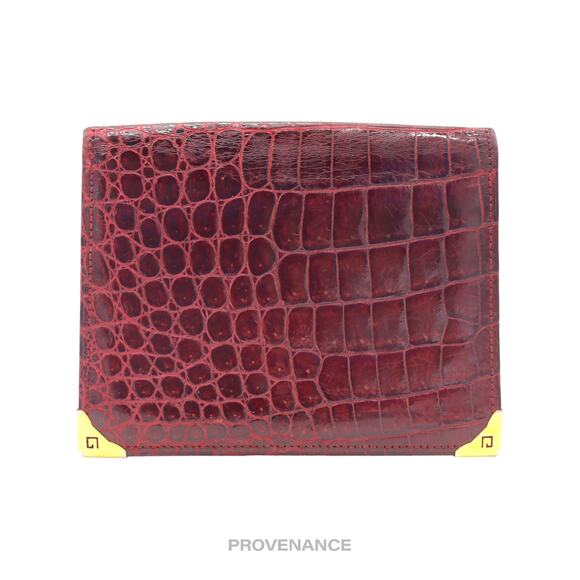 🔴 Givenchy Pocket Organizer Wallet - Burgundy Crocodile - Picture 1 of 10